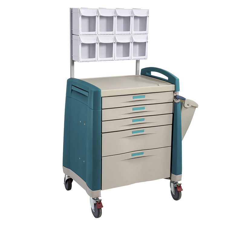 MK-P07 Carro de anestesia para medicamentos con cajón con papelera